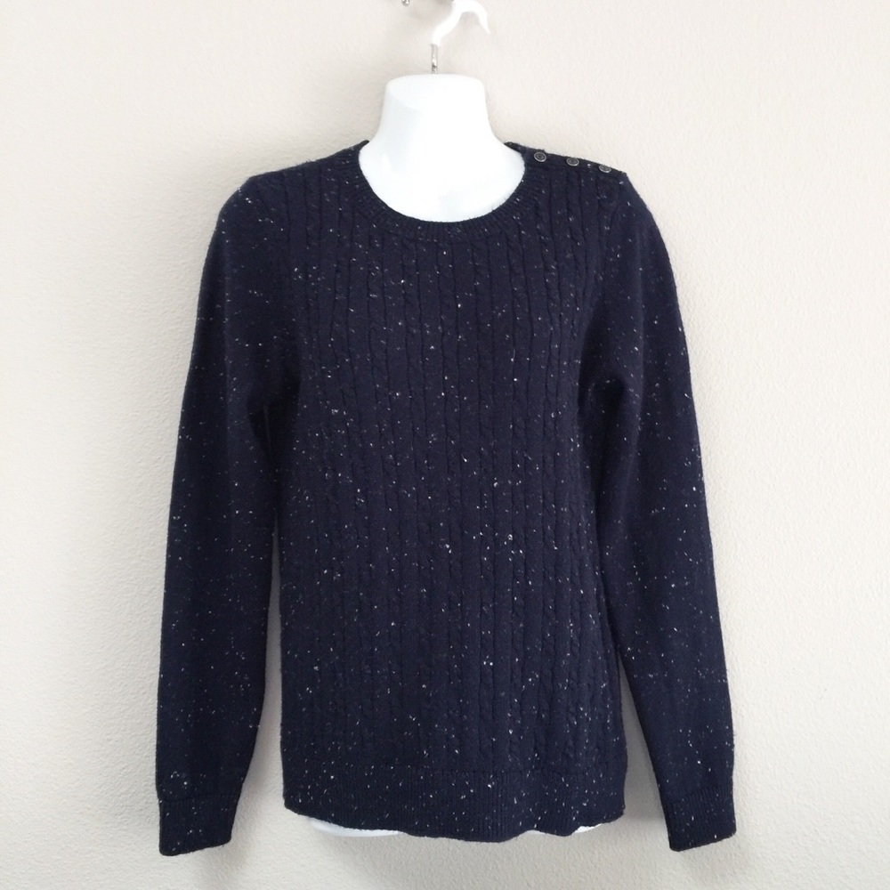 Women’s Talbots Crew Knit Sweater Dark Blue Size S